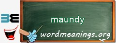 WordMeaning blackboard for maundy